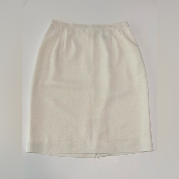 Dresses & Skirts - Vintage White Lined Pencil Skirt 8 Minimalist Office Capsule Wardrobe‎ Soft Girl